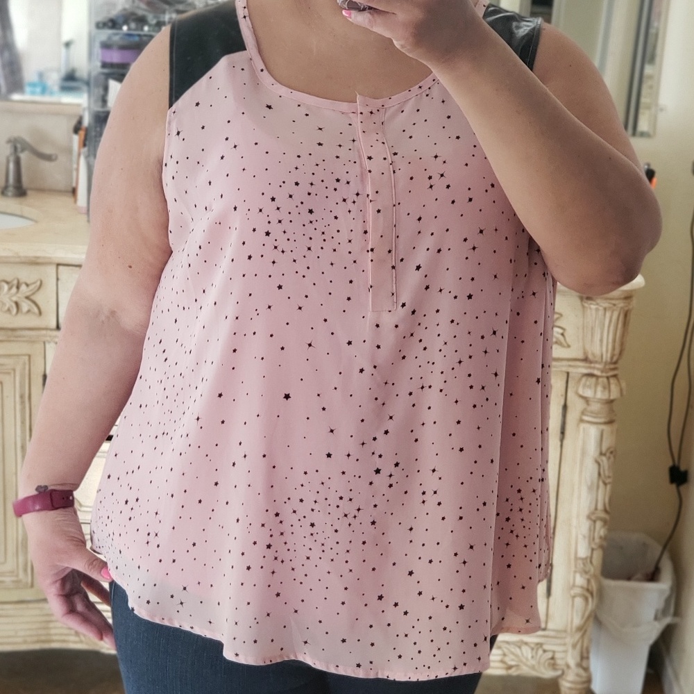 Pink and black star blouse